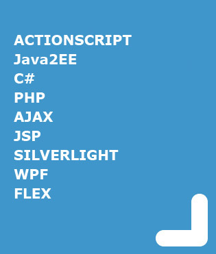 ACTIONSCRIPT, JAVA, C#, PHP, AJAX, JSP, SILVERLIGHT, WPF, FLEX